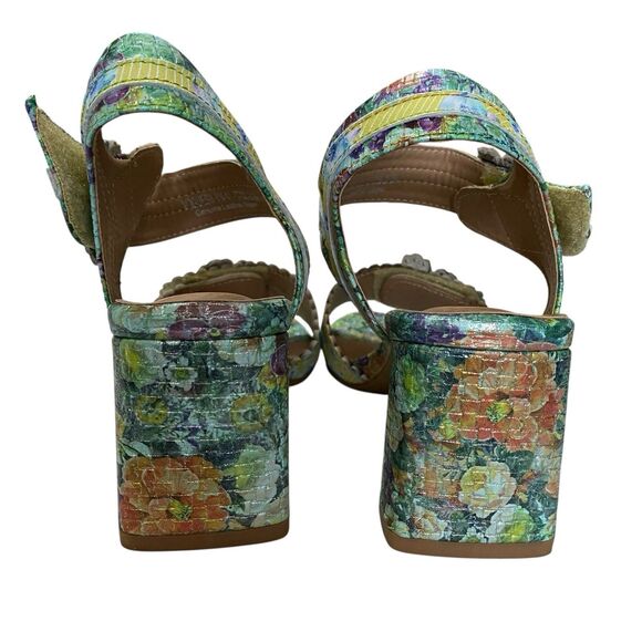 L'Artististe Floral Sandals Boho Spring Step 9.5 10 Block Heel Voguesh - Picture 7 of 15